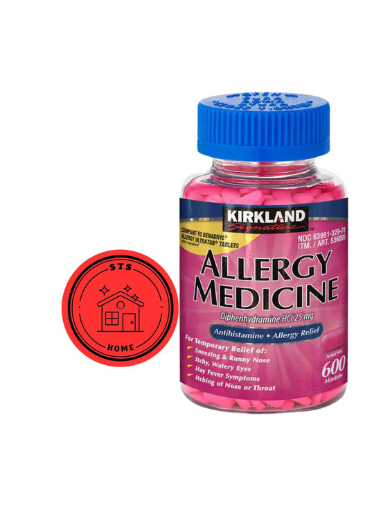 KirkIand Signature Allergy Medicine Diphenhydramine HCI 25 Mg, 600 Minitabs +