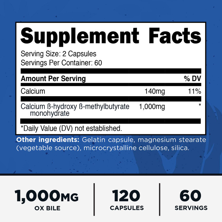 Primal HMB (1000mg, 120 Capsules)