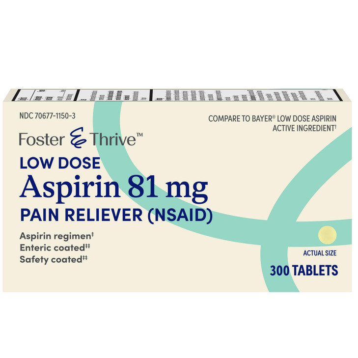 Foster & Thrive Aspirin Low Dose 81 mg, Enteric Coated Tablets, Doctor