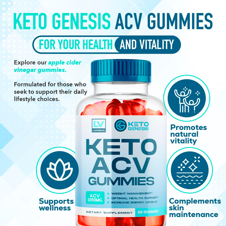 (2 Pack) Keto Genesis Keto ACV Gummies Advanced Weight Loss, Genesis Keto