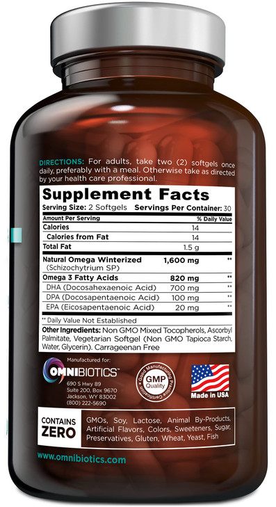 OmniBiotics Vegan Omega 3 DHA EPA Supplement