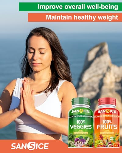 SANSICE Fruits and Veggies Supplement, Natural Fruit and Vegetable Vitamins Soy