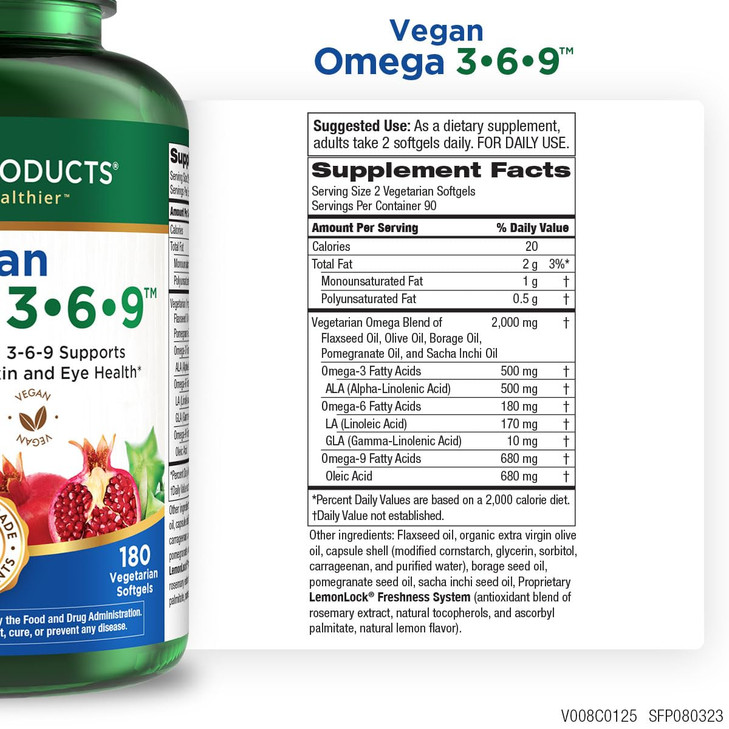 Purity Products Vegan Omega 3 6 9 Formula