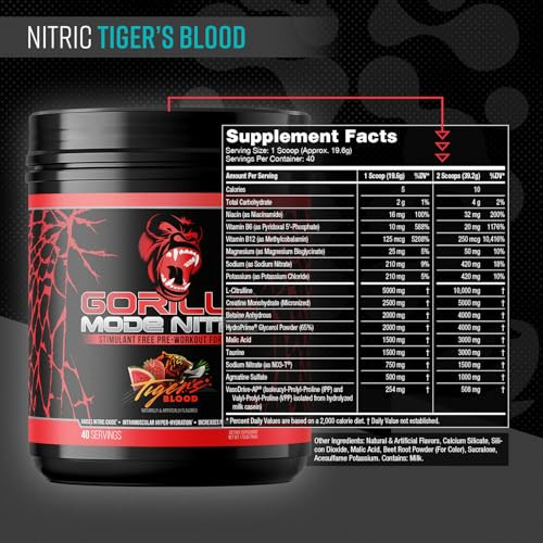Gorilla Mode Nitric Upgraded Stimulant Free Pre-Workout