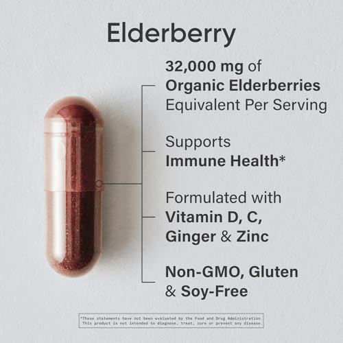 Sports Research Daily Immune Support Elderberry with Zinc, Vitamin C, Ginger &
