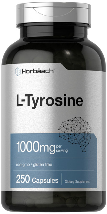 Horbäach L-Tyrosine Supplement - 1000mg - 250 Capsules