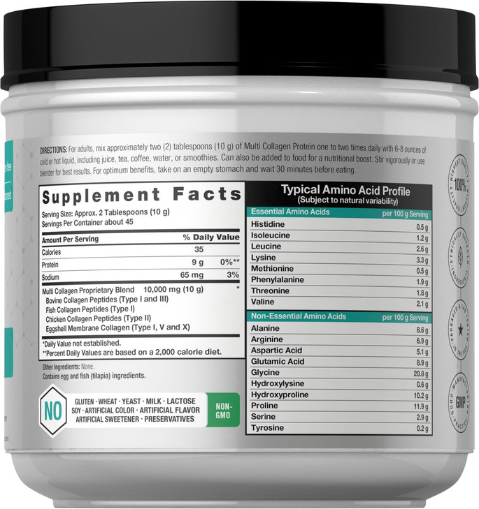 Horbäach Multi Collagen Protein Powder 16 oz - Type I, II, III, V, X