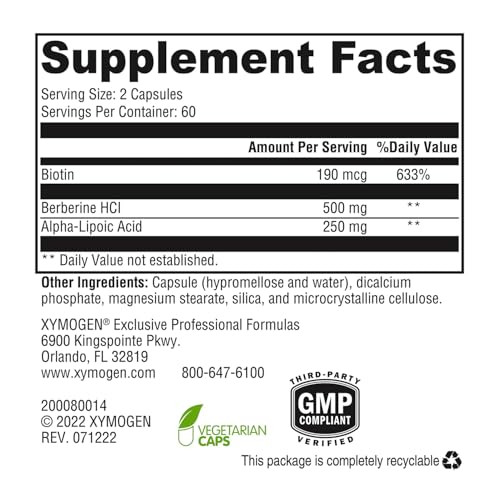 XYMOGEN ALAmax Protect - Berberine and ALA Supplement Complex