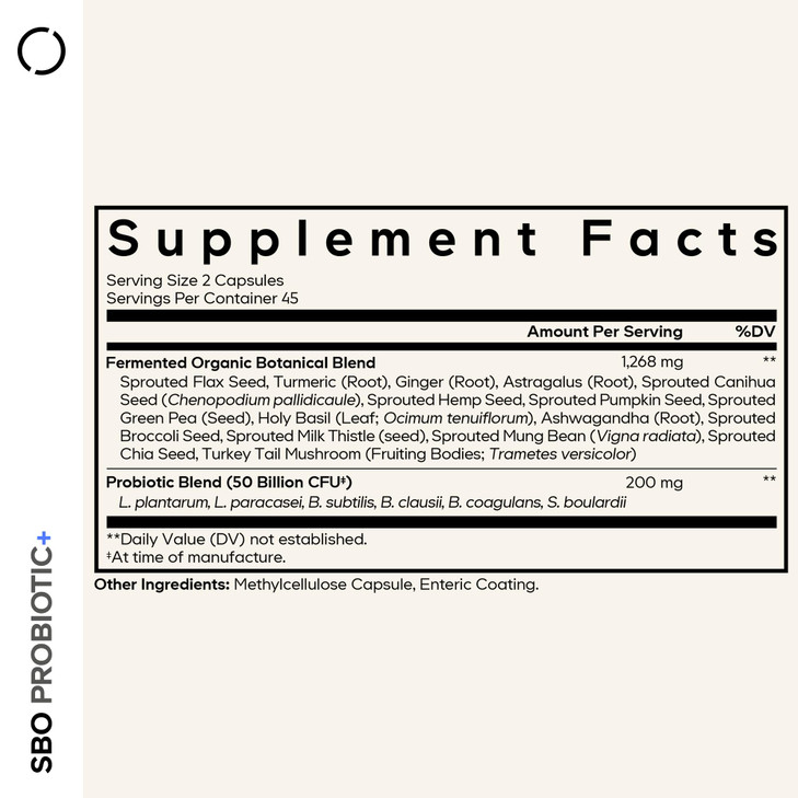 Codeage SBO Probiotics, 50 Billion CFUs Per Serving, Multi Strain Soil Based