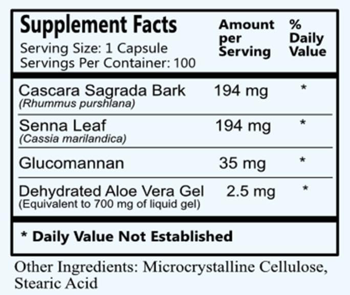 Daily Manufacturing Vega-Lax (Cascara Sagrada Bark, Senna Leaf, Glucomannan &