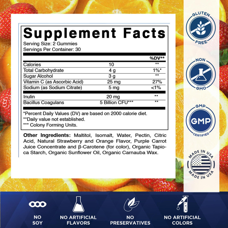 Vitamatic Sugar Free Probiotic Gummies for Men and Women