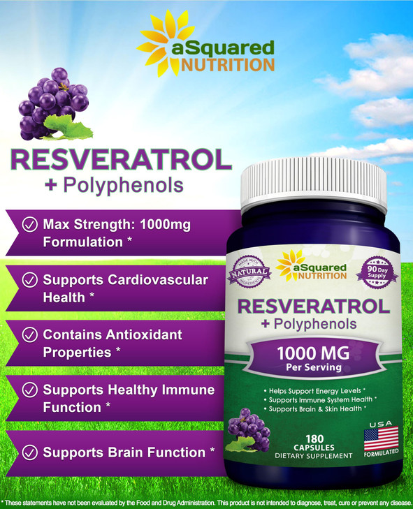 aSquared Nutrition Natural Resveratrol with Red Wine Extract