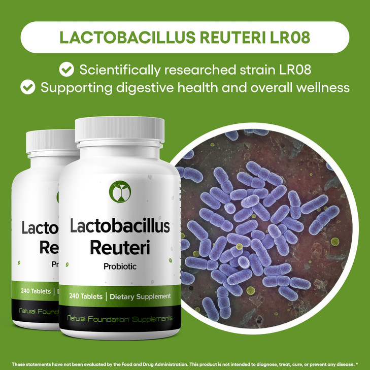 Natural Foundation Supplements Lactobacillus Reuteri Probiotic Supplement 240