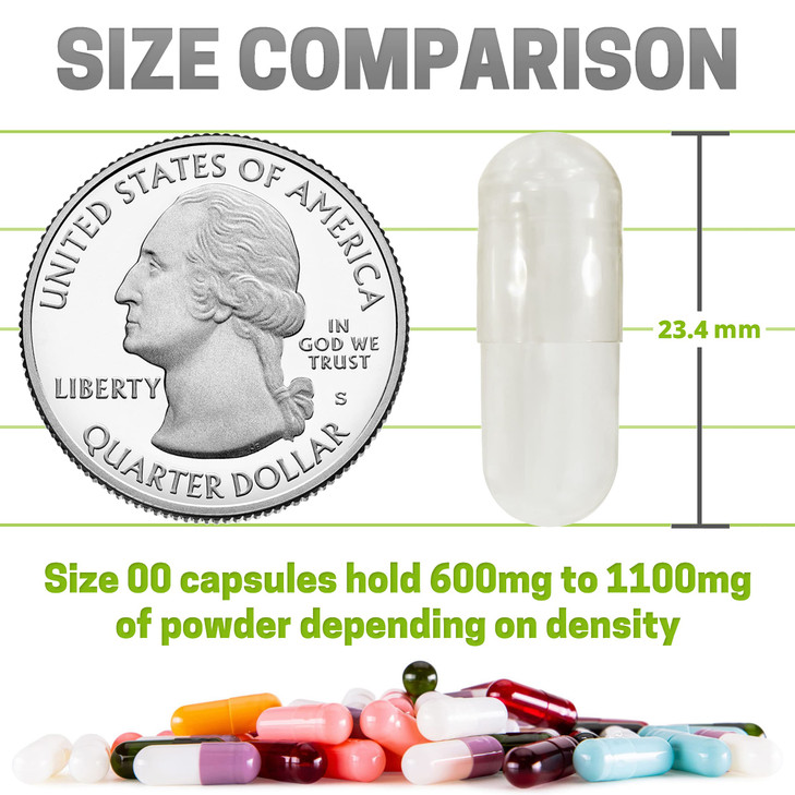 XPRS Nutra Size 00 Empty Capsules - 1000 Count Empty Vegan Capsules