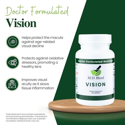 M.D. Blend Vision, Expertly Formulated Lutein and Zeaxanthin Supplements for Eye