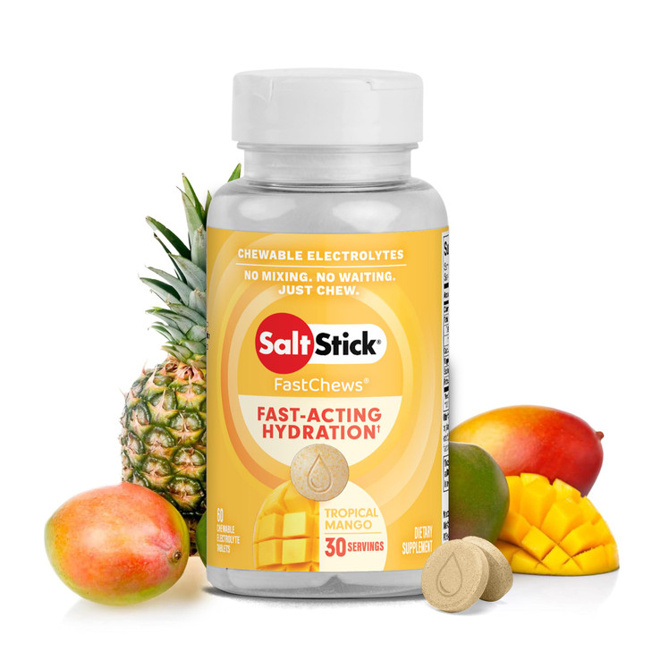 SaltStick Electrolyte FastChews - 60 Tropical Mango Chewable Tablets