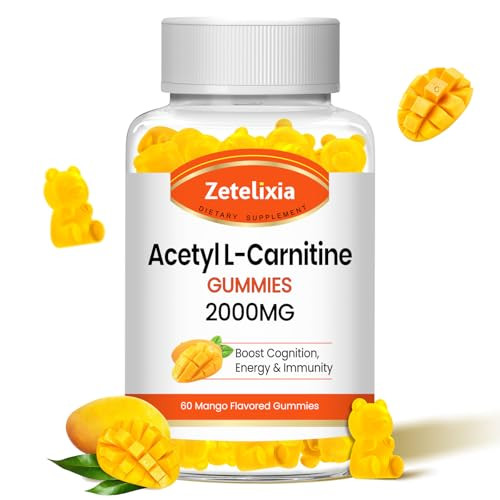 Zetelixia Acetyl L-Carnitine Gummies, L-Carnitine Supplement for Women & Men