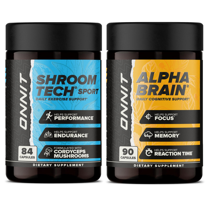 ONNIT Cognitive & Endurance Performance Bundle: Alpha Brain Nootropic Capsules