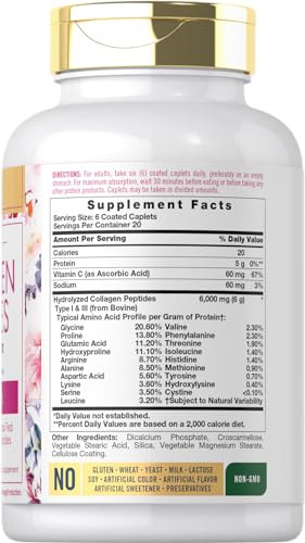 Carlyle Collagen Peptides with Vitamin C - 6000mg