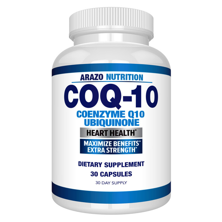 Arazo Nutrition CoQ10 Ubiquinone Coenzyme Q10-200mg Per Serving Maximum Strength