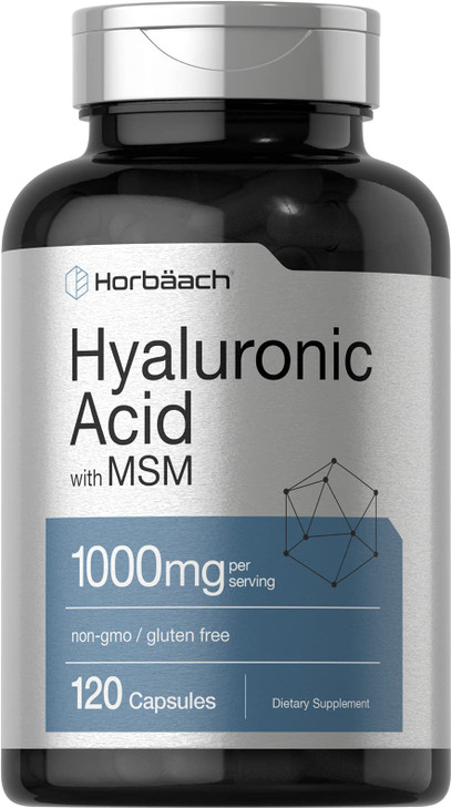 Horbäach Hyaluronic Acid with MSM - 1000 mg - 120 Capsules