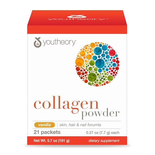 Youtheory Collagen Powder - Hydrolyzed Collagen Peptides with Vitamin C
