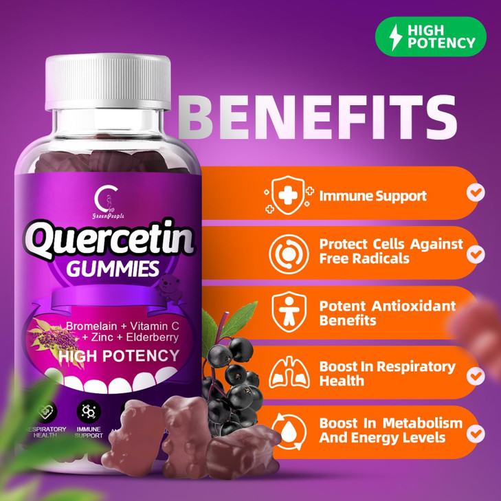 Quercetin Gummies - Quercetin with Bromelain, Vitamin C,