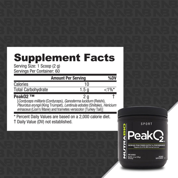 NutraBio Labs Peak O2, Unflavored, 4.2 oz (120 g), Nutritional Supplement
