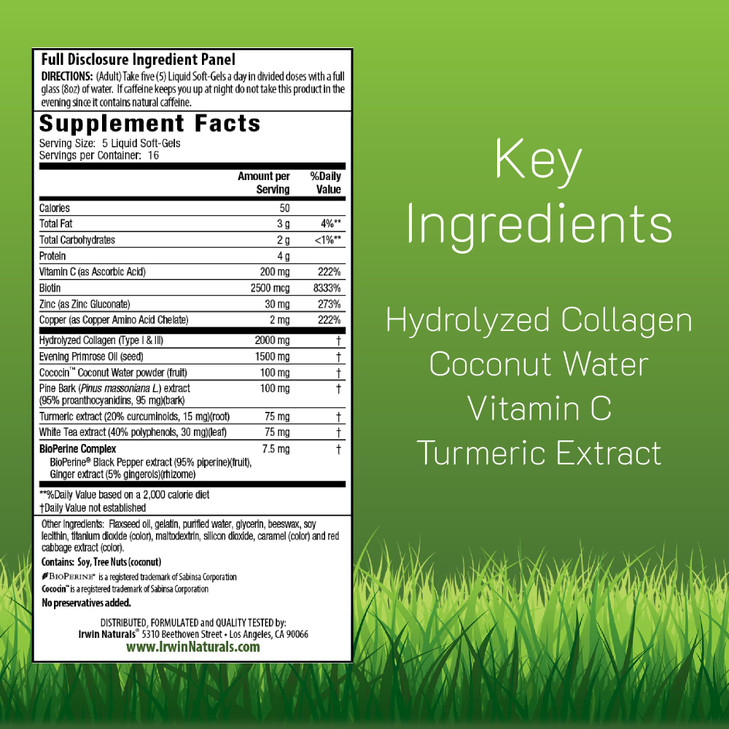 Irwin Naturals Deep Tissue Collagen-Pure - 80 Liquid Soft-Gels