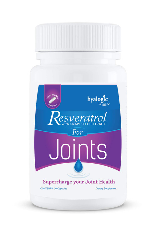 Hyalogic Resveratrol 30 Capsules - Joint Supplement with Grape Seed Extract