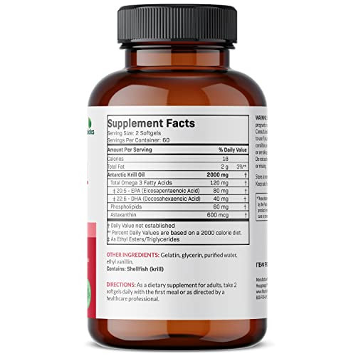 Futurebiotics Antarctic Krill Oil 2000mg with Astaxanthin, Omega-3s EPA, DHA