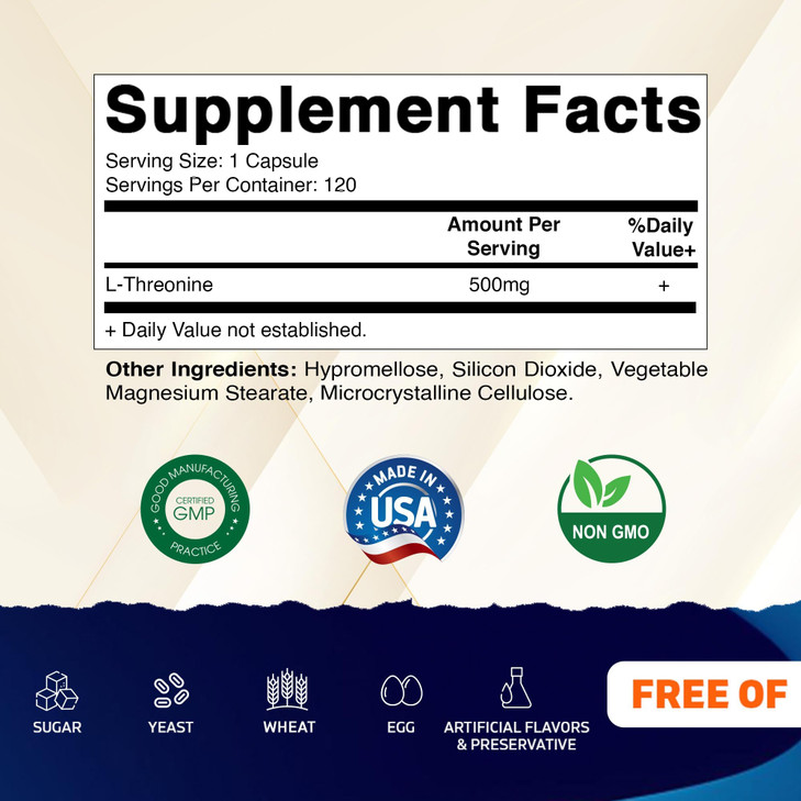 Vitamatic L-Threonine 500mg
