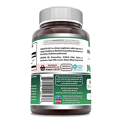 Amazing Nutrition Melatonin 10 mg - 120 Softgels Supplement