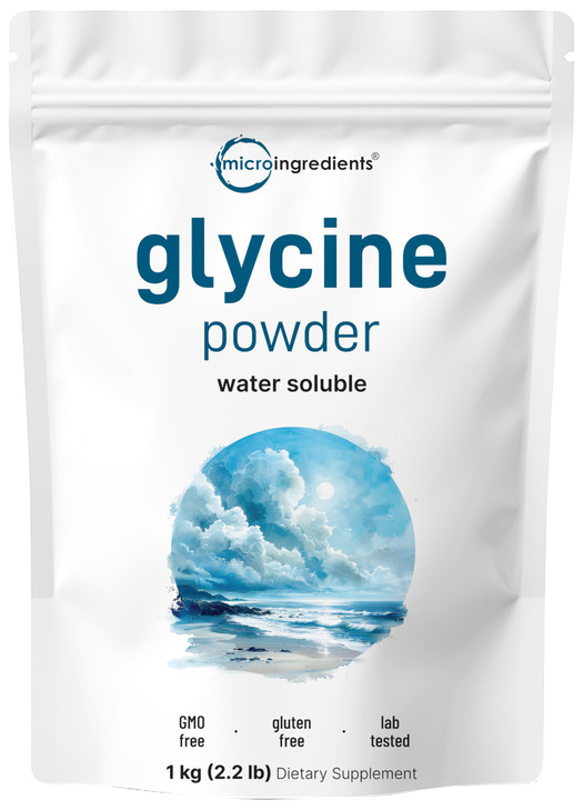 Micro Ingredients Glycine Powder, 1KG (2.2 Pounds), Glycine 1000mg Per Serving