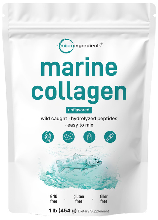 Micro Ingredients Marine Collagen Peptides Powder, 1 lb