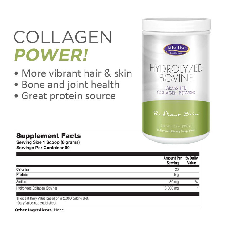 LifeFlo Hydrolyzed Bovine Collagen, Grass Fed