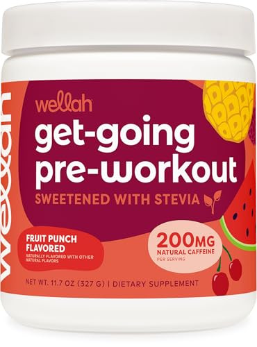 Wellah Get-Going Pre-Workout Drink Mix (Fruit Punch Flavored, 30 Servings)