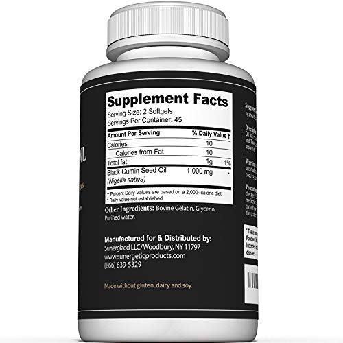 Sunergetic Premium Black Cumin Seed Oil Softgels