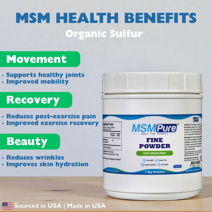 KALA HEALTH MSMPure Fast Dissolving Fine MSM Powder Crystals