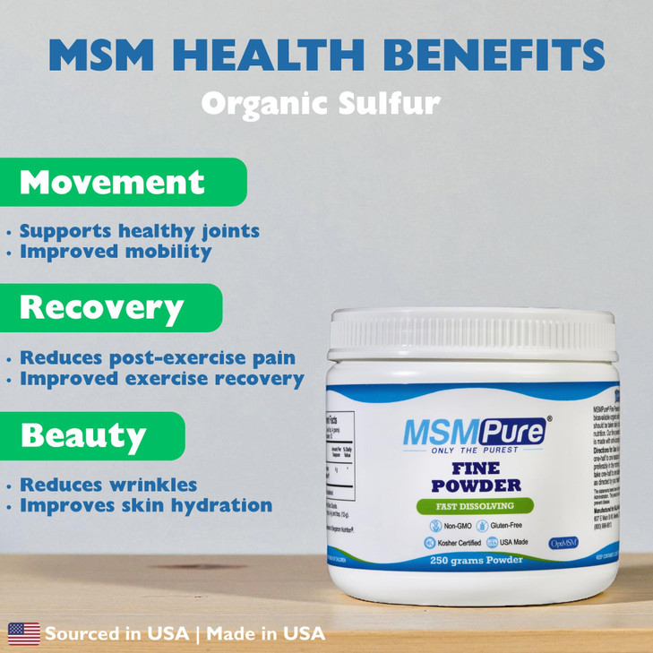 KALA HEALTH MSMPure Fast Dissolving Fine MSM Powder Crystals