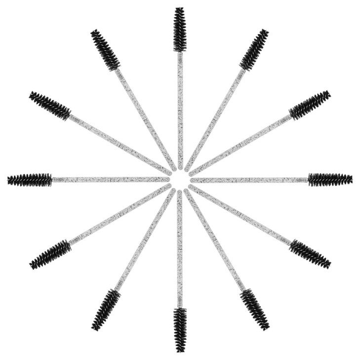 tifanso 200PCS Spoolie Eyelash Brush - Disposable Mascara Brush Wand for Lashes, Eyebrow Eyelash Extension Supplies (Black)