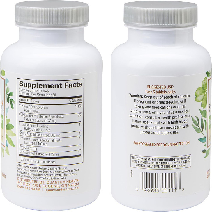 Quantum Health SuperLysine+ Advanced Formula Immune Support Supplement Lysine