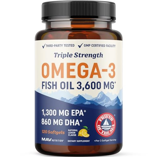 Triple Strength DHA Omega 3 Fish Oil 3600 mg
