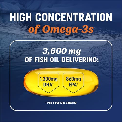 Triple Strength DHA Omega 3 Fish Oil 3600 mg