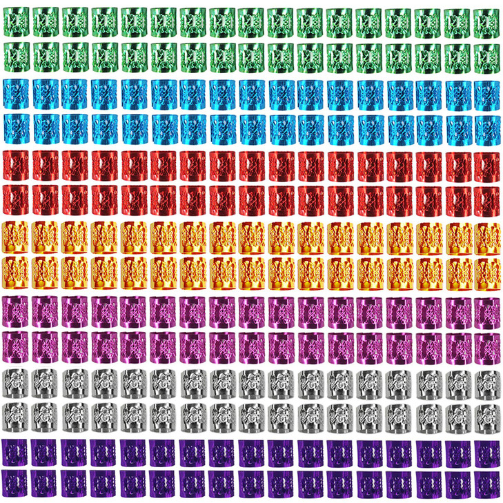 350PCS Hair Jewelry for Women Braids, DreadLock Beads Hair Decorations Aluminum Rings Clips Adjustable Metal Cuffs Braiding Hair Accessory By liliyab