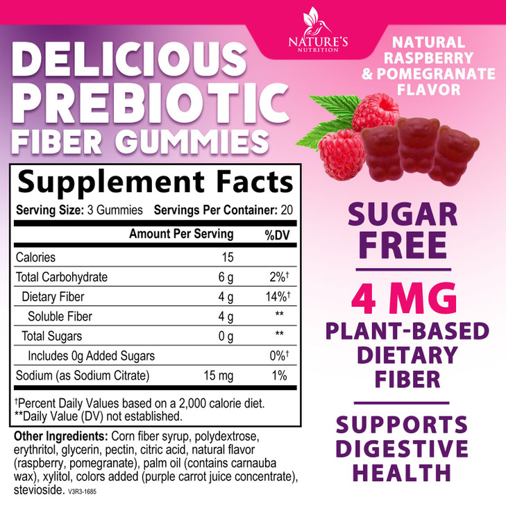 Fiber Gummies 4g - Sugar Free Gummy Fiber Supplement for Adults