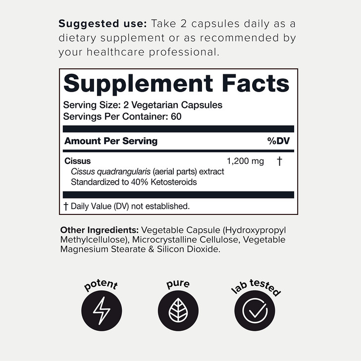 Toniiq Cissus Quadrangularis Capsules - Min. 40% Ketosteroids