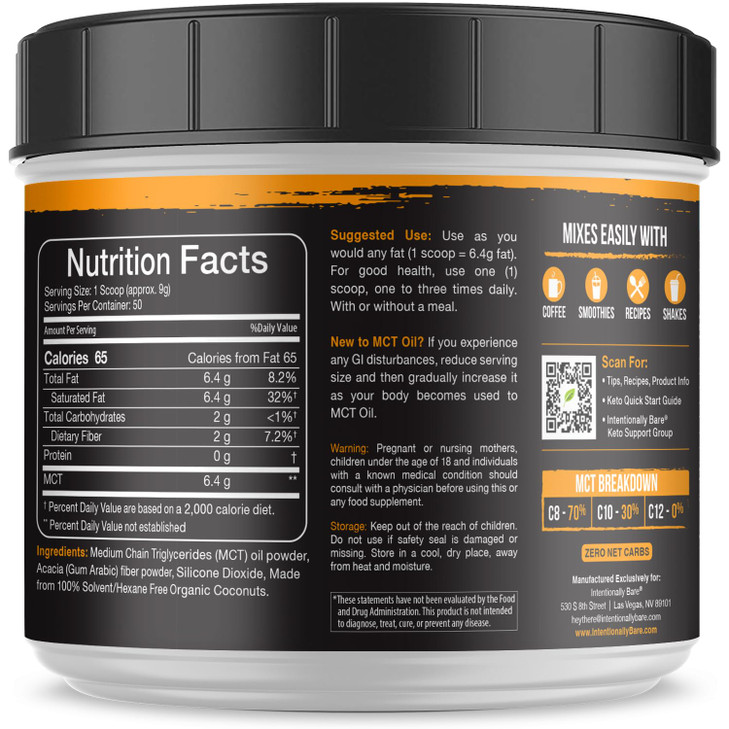 Intentionally Bare MCT Oil Powder