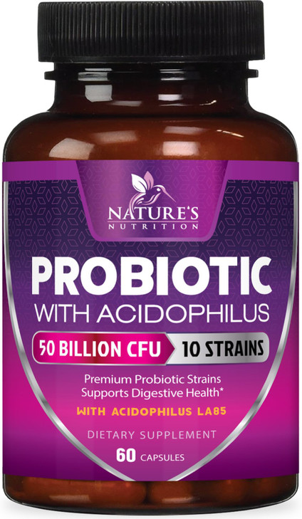 Probiotics 50 Billion CFU per Serving - 10 Strains + Prebiotics