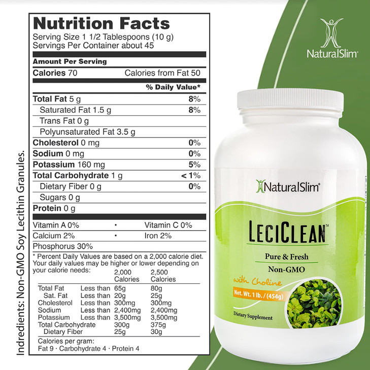 NaturalSlim Natural Soy Lecithin Granules with Choline Pure & Fresh Granulated